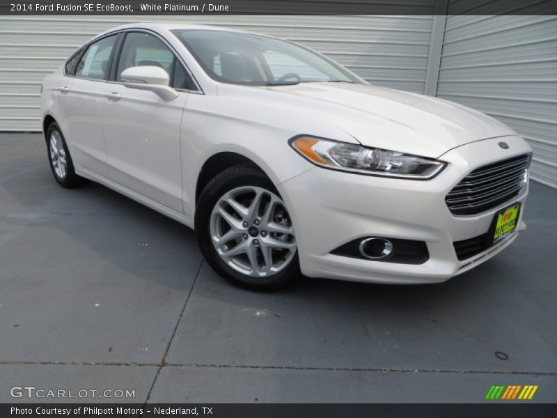 White Platinum / Dune 2014 Ford Fusion SE EcoBoost