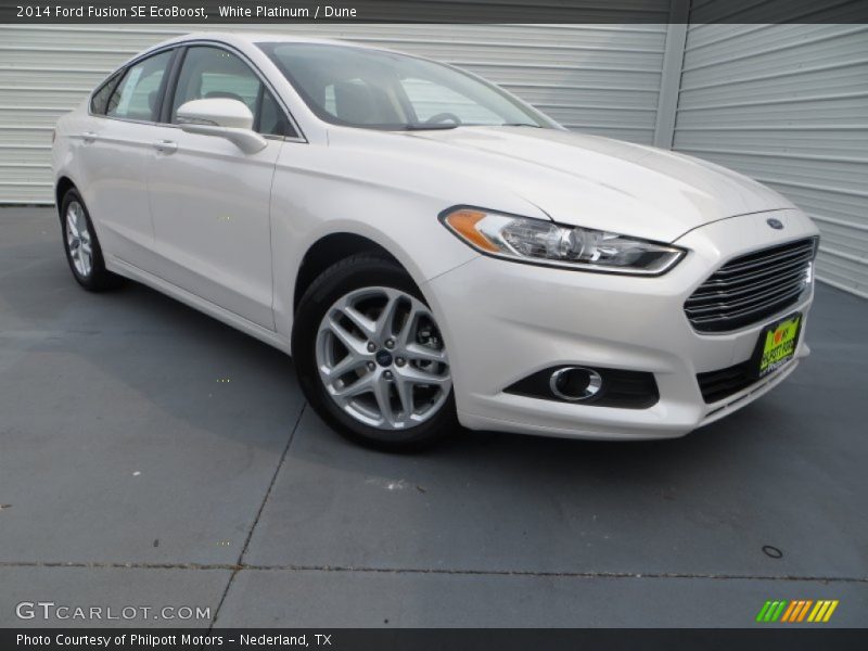 White Platinum / Dune 2014 Ford Fusion SE EcoBoost