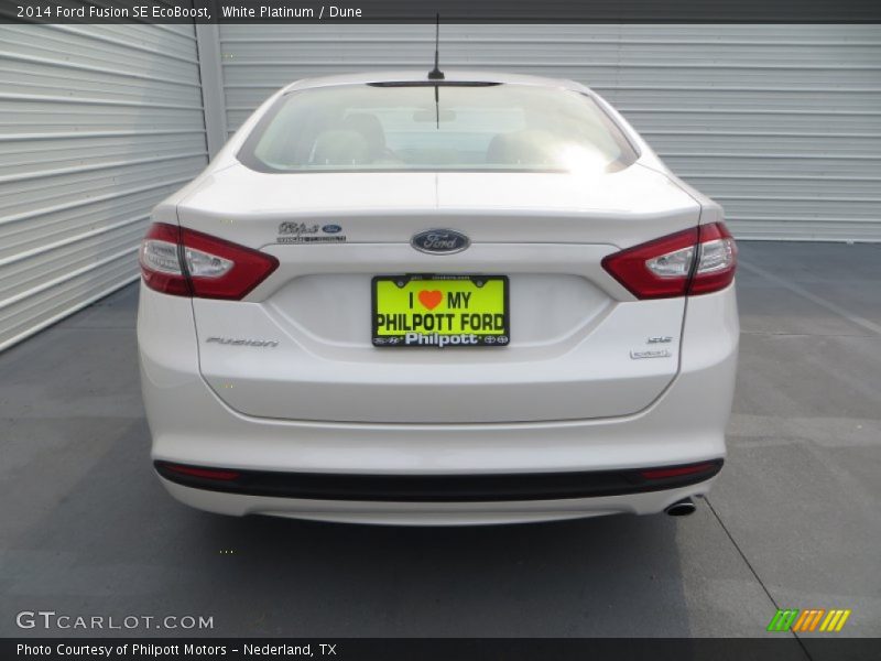 White Platinum / Dune 2014 Ford Fusion SE EcoBoost