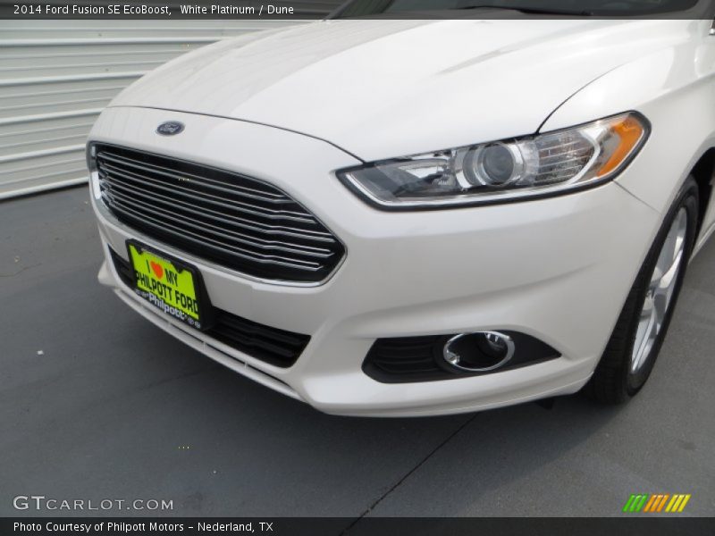 White Platinum / Dune 2014 Ford Fusion SE EcoBoost