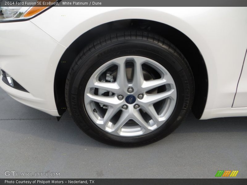 White Platinum / Dune 2014 Ford Fusion SE EcoBoost