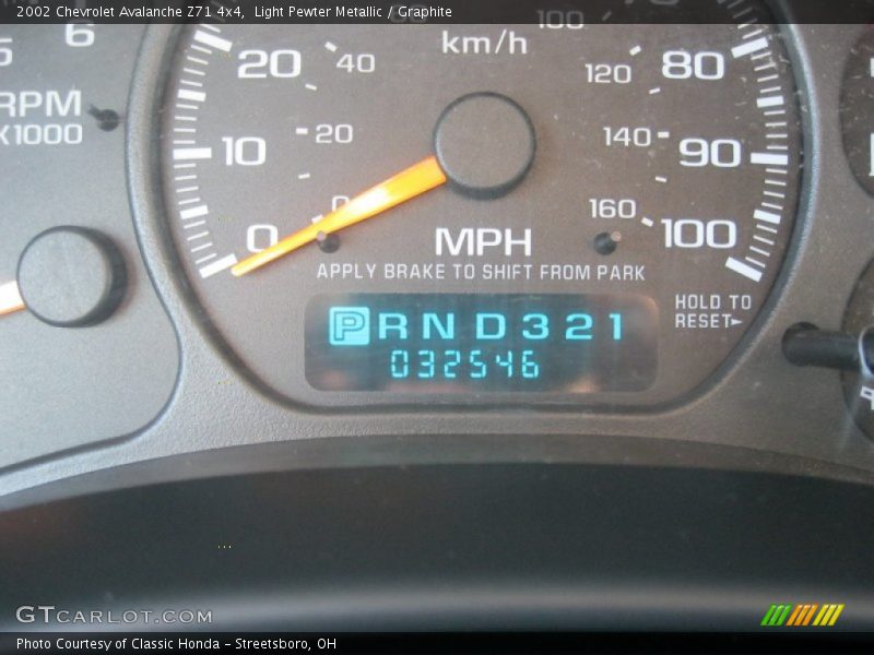 Light Pewter Metallic / Graphite 2002 Chevrolet Avalanche Z71 4x4