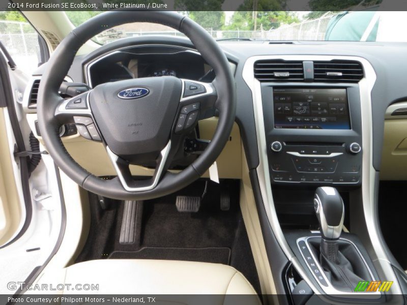 White Platinum / Dune 2014 Ford Fusion SE EcoBoost