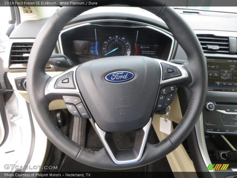 White Platinum / Dune 2014 Ford Fusion SE EcoBoost