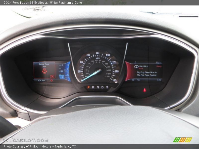 White Platinum / Dune 2014 Ford Fusion SE EcoBoost