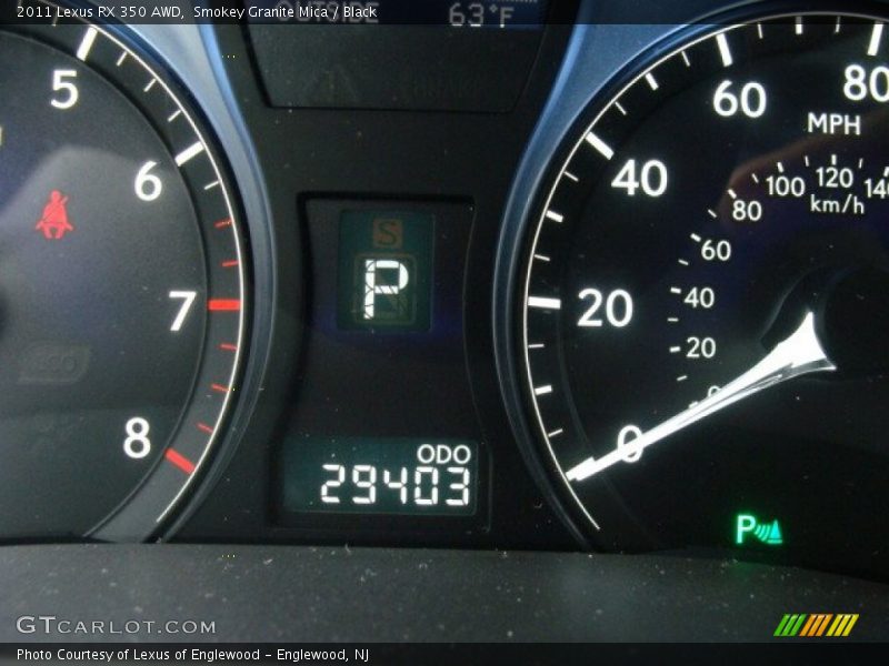 Smokey Granite Mica / Black 2011 Lexus RX 350 AWD