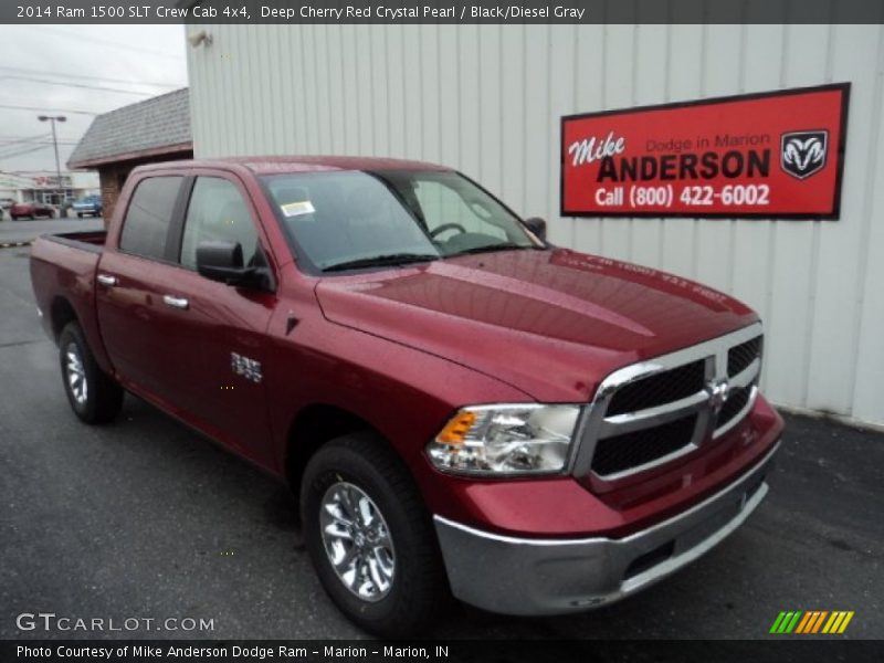 Deep Cherry Red Crystal Pearl / Black/Diesel Gray 2014 Ram 1500 SLT Crew Cab 4x4