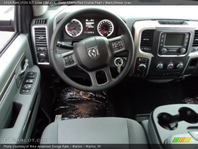 Deep Cherry Red Crystal Pearl / Black/Diesel Gray 2014 Ram 1500 SLT Crew Cab 4x4