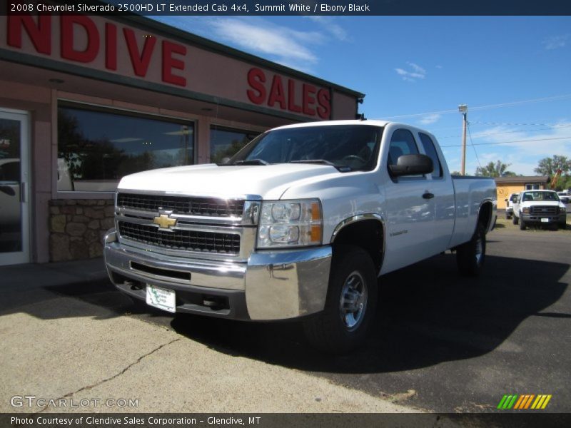 Summit White / Ebony Black 2008 Chevrolet Silverado 2500HD LT Extended Cab 4x4