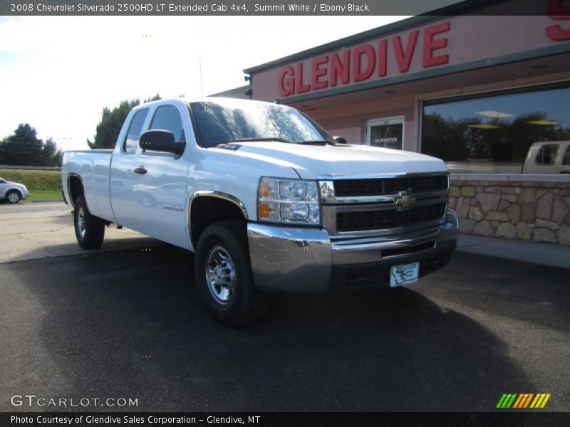 Summit White / Ebony Black 2008 Chevrolet Silverado 2500HD LT Extended Cab 4x4
