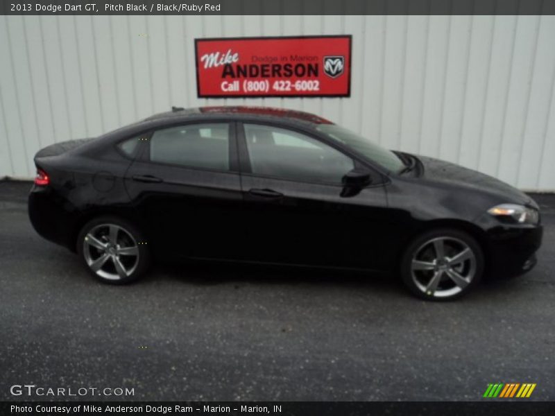 Pitch Black / Black/Ruby Red 2013 Dodge Dart GT