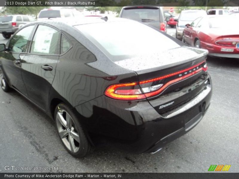 Pitch Black / Black/Ruby Red 2013 Dodge Dart GT