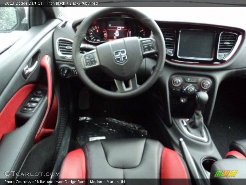 Pitch Black / Black/Ruby Red 2013 Dodge Dart GT