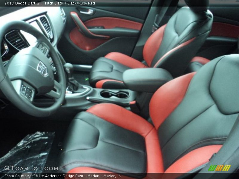 Pitch Black / Black/Ruby Red 2013 Dodge Dart GT