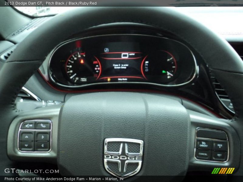 Pitch Black / Black/Ruby Red 2013 Dodge Dart GT