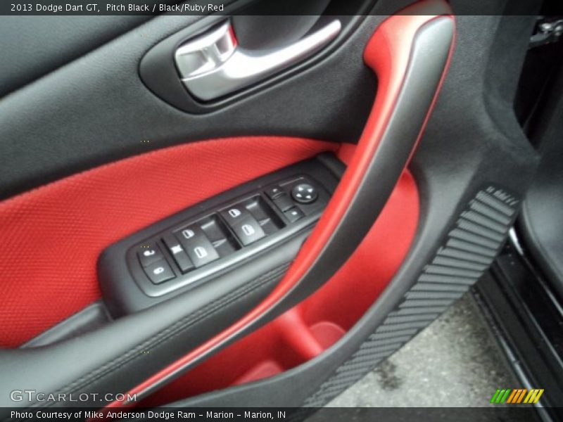 Pitch Black / Black/Ruby Red 2013 Dodge Dart GT