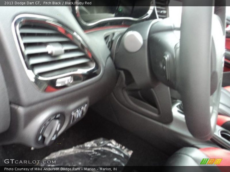 Pitch Black / Black/Ruby Red 2013 Dodge Dart GT