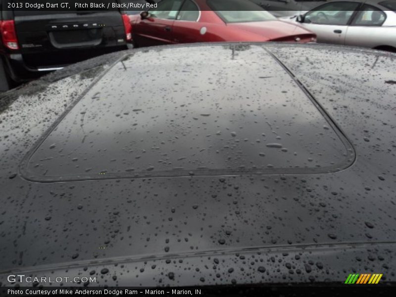 Pitch Black / Black/Ruby Red 2013 Dodge Dart GT