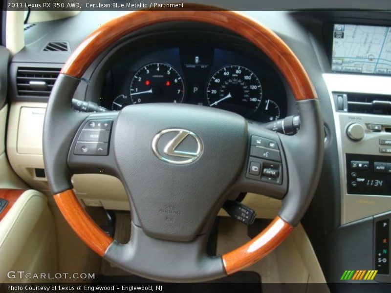 Cerulean Blue Metallic / Parchment 2011 Lexus RX 350 AWD