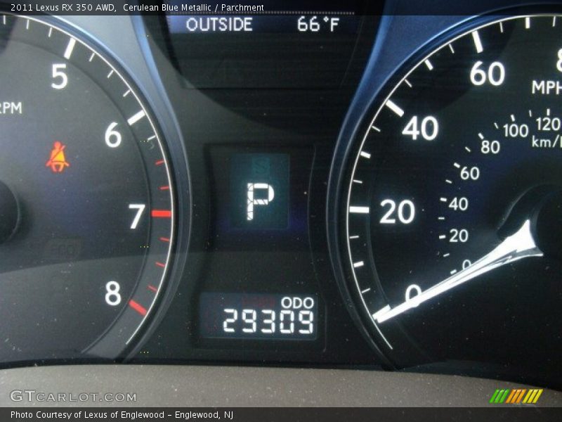 Cerulean Blue Metallic / Parchment 2011 Lexus RX 350 AWD