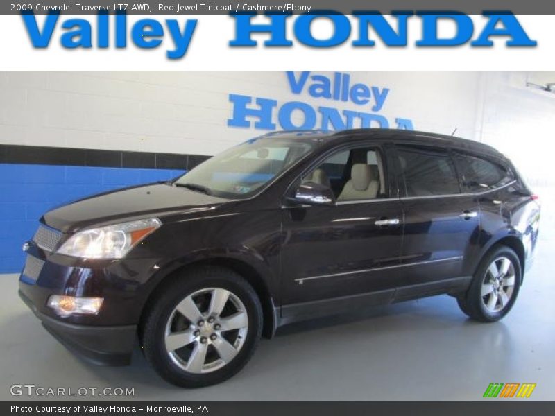 Red Jewel Tintcoat / Cashmere/Ebony 2009 Chevrolet Traverse LTZ AWD