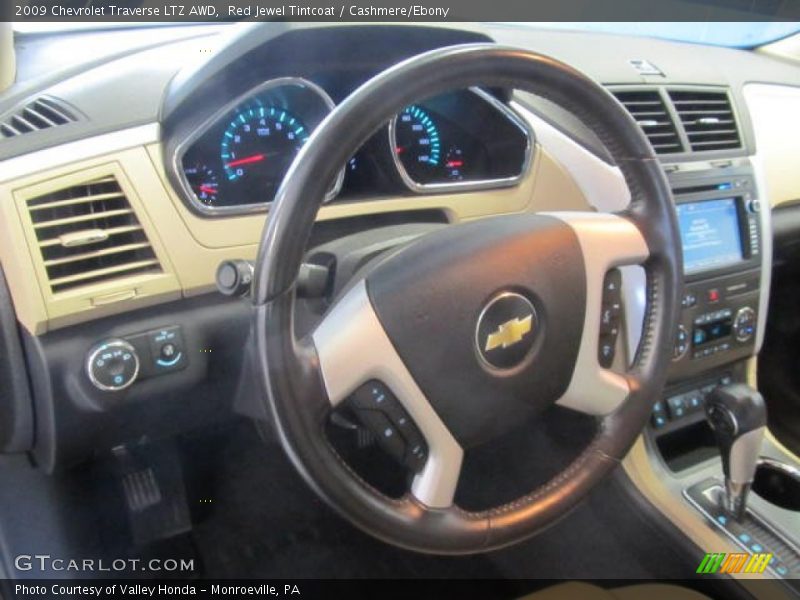 Red Jewel Tintcoat / Cashmere/Ebony 2009 Chevrolet Traverse LTZ AWD