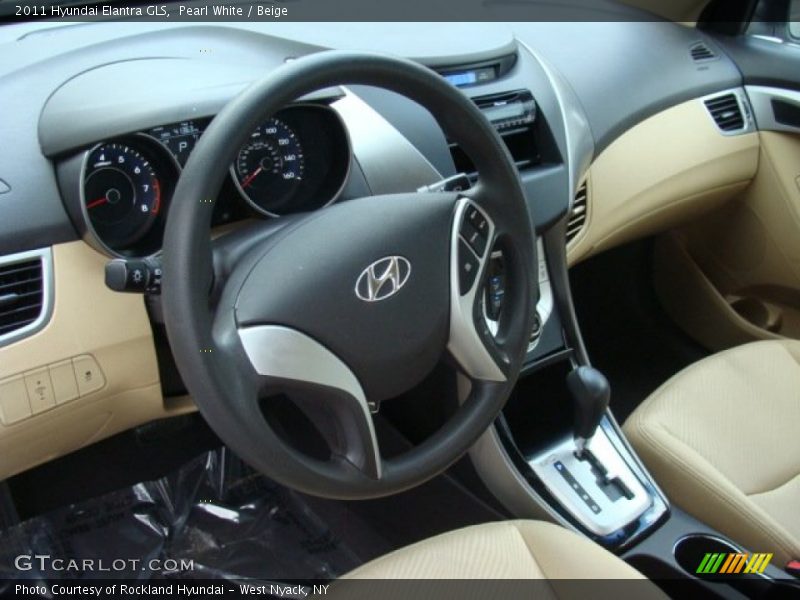 Pearl White / Beige 2011 Hyundai Elantra GLS