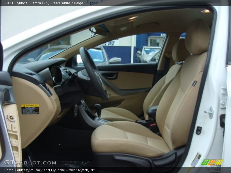 Pearl White / Beige 2011 Hyundai Elantra GLS