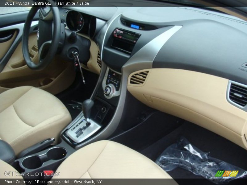 Pearl White / Beige 2011 Hyundai Elantra GLS