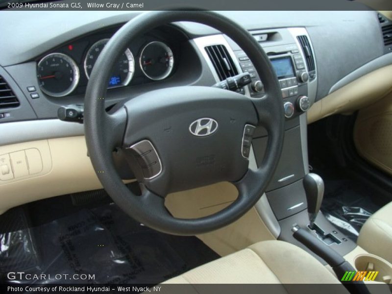 Willow Gray / Camel 2009 Hyundai Sonata GLS