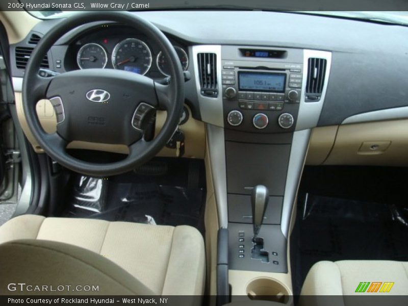 Willow Gray / Camel 2009 Hyundai Sonata GLS