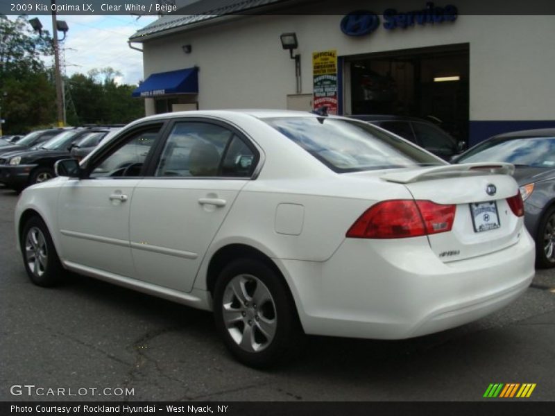 Clear White / Beige 2009 Kia Optima LX