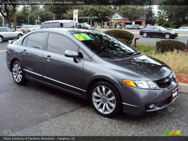 Polished Metal Metallic / Black 2009 Honda Civic Si Sedan