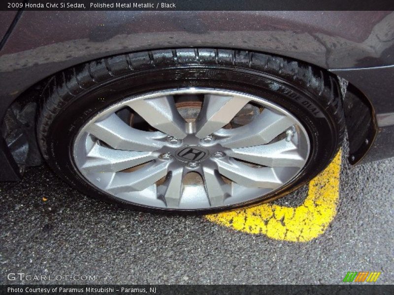 Polished Metal Metallic / Black 2009 Honda Civic Si Sedan
