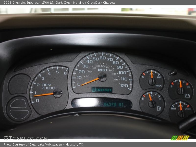 Dark Green Metallic / Gray/Dark Charcoal 2003 Chevrolet Suburban 1500 LS