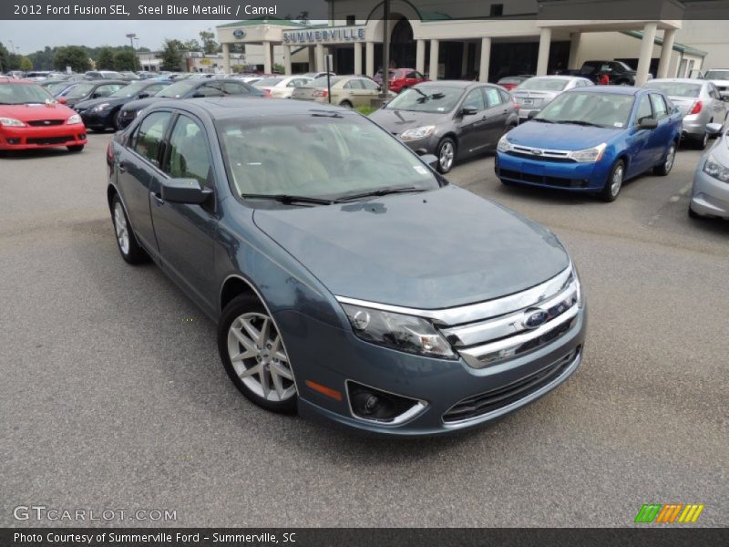 Steel Blue Metallic / Camel 2012 Ford Fusion SEL