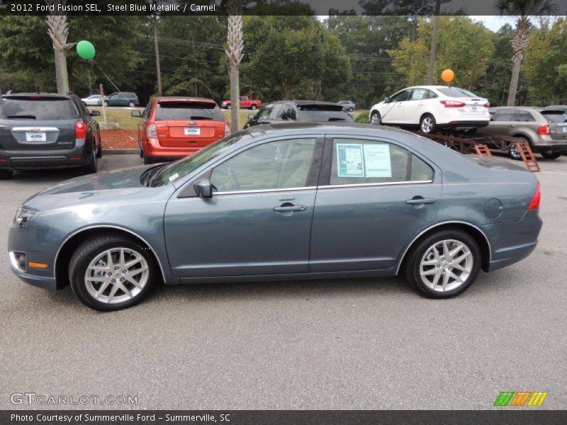Steel Blue Metallic / Camel 2012 Ford Fusion SEL