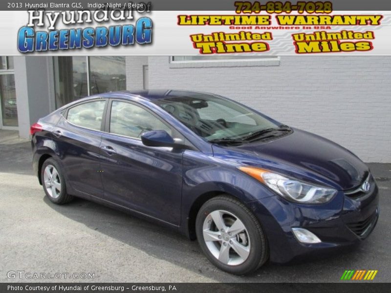 Indigo Night / Beige 2013 Hyundai Elantra GLS
