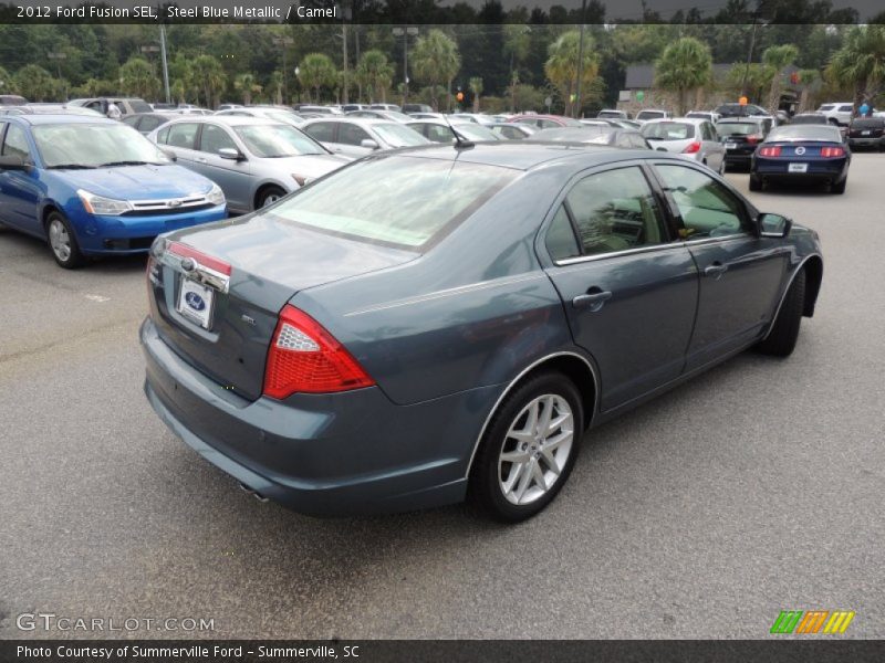 Steel Blue Metallic / Camel 2012 Ford Fusion SEL