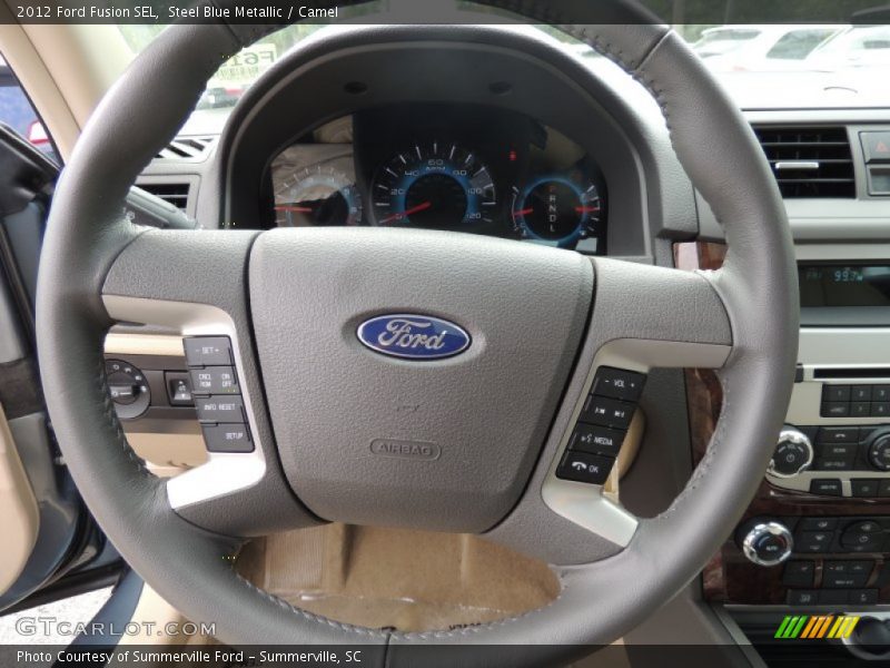 Steel Blue Metallic / Camel 2012 Ford Fusion SEL