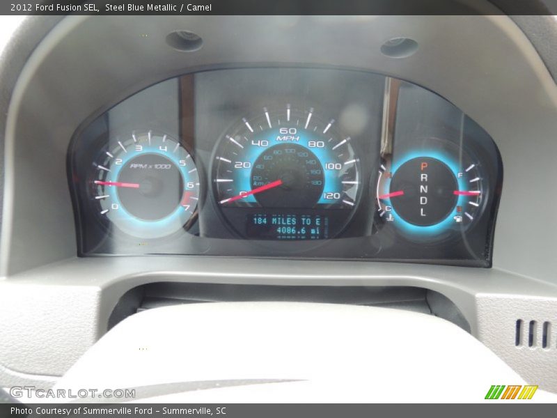 Steel Blue Metallic / Camel 2012 Ford Fusion SEL