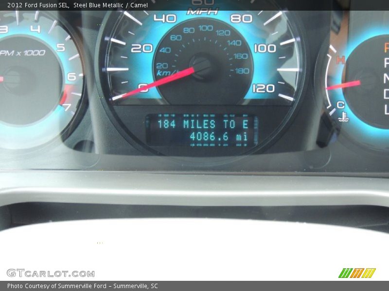Steel Blue Metallic / Camel 2012 Ford Fusion SEL