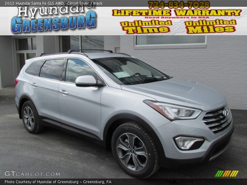 Circuit Silver / Black 2013 Hyundai Santa Fe GLS AWD