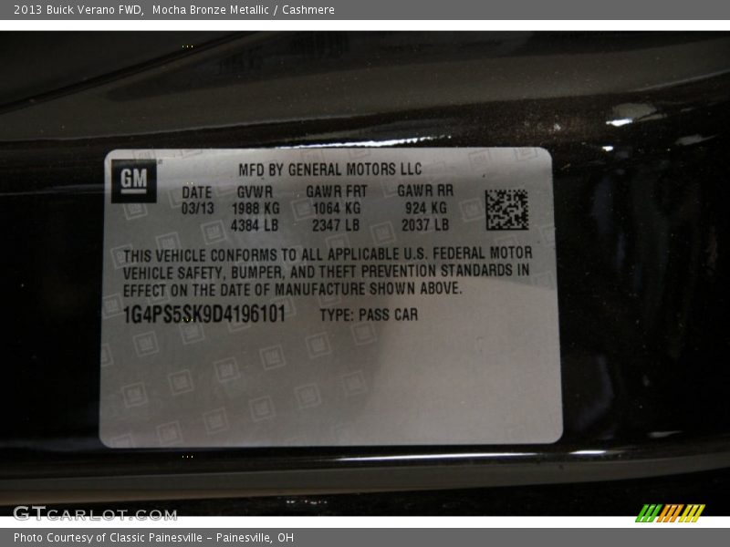 Mocha Bronze Metallic / Cashmere 2013 Buick Verano FWD