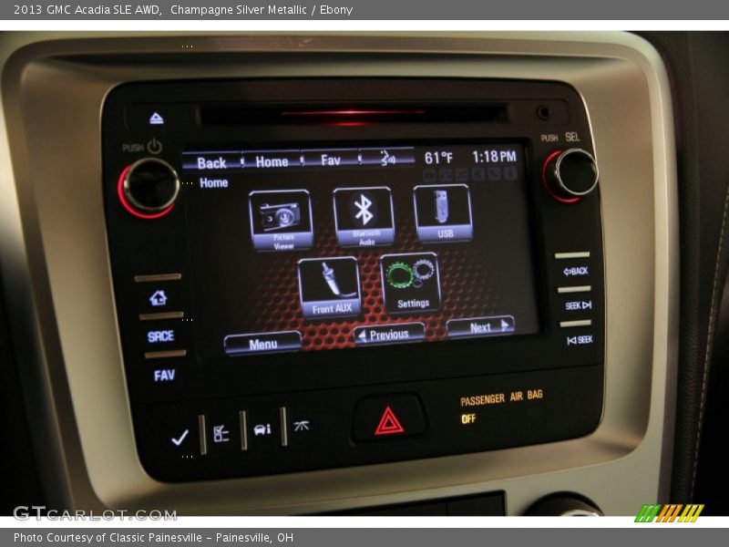 Champagne Silver Metallic / Ebony 2013 GMC Acadia SLE AWD