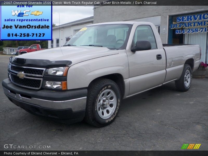 Silver Birch Metallic / Dark Charcoal 2007 Chevrolet Silverado 1500 Classic Work Truck Regular Cab