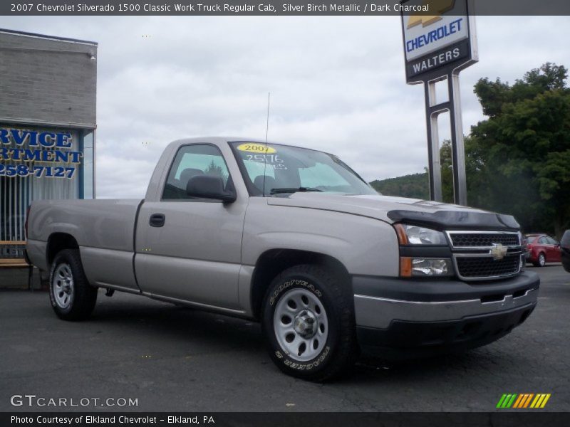 Silver Birch Metallic / Dark Charcoal 2007 Chevrolet Silverado 1500 Classic Work Truck Regular Cab