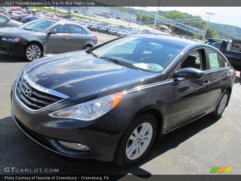 Pacific Blue Pearl / Gray 2013 Hyundai Sonata GLS