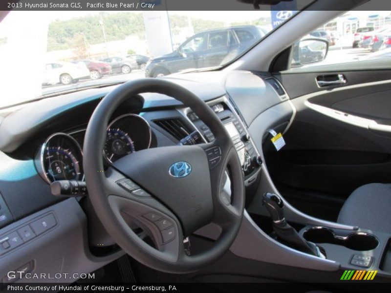 Pacific Blue Pearl / Gray 2013 Hyundai Sonata GLS