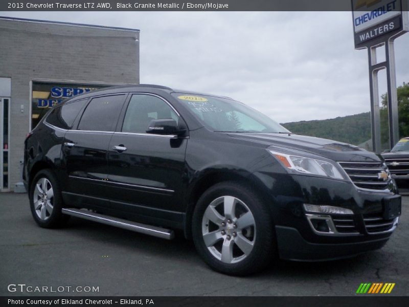 Black Granite Metallic / Ebony/Mojave 2013 Chevrolet Traverse LTZ AWD